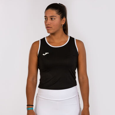 T-shirt de alça mulher Break preto branco