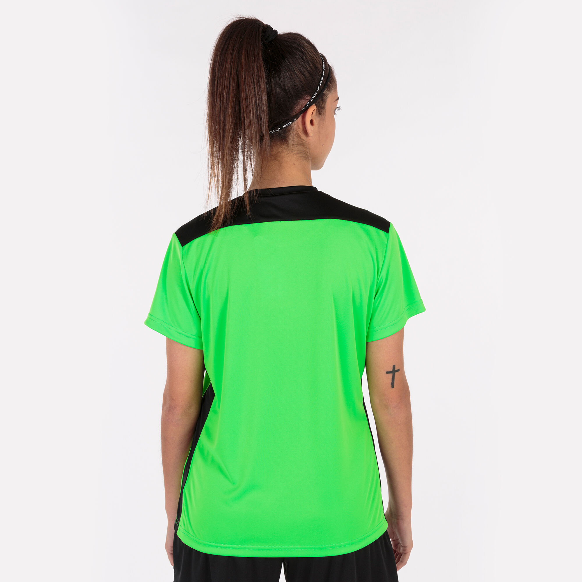 Camiseta manga corta mujer Championship VI verde flúor negro