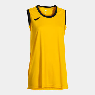 Camiseta sin mangas mujer Final Basket III amarillo negro