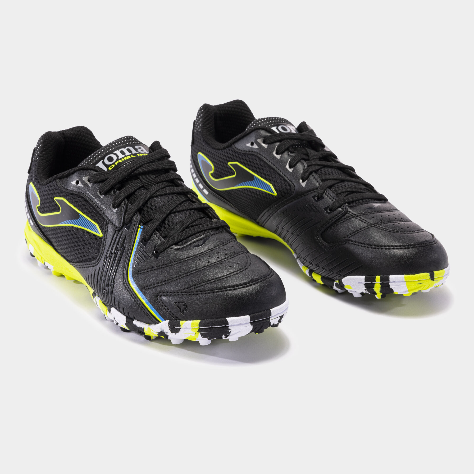 Buty piłkarskie Dribling 23 syntetyczna nawierzchnia turf czarny fluorescencyjny zólty
