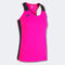 Camiseta tirantes mujer Record II rosa flúor negro