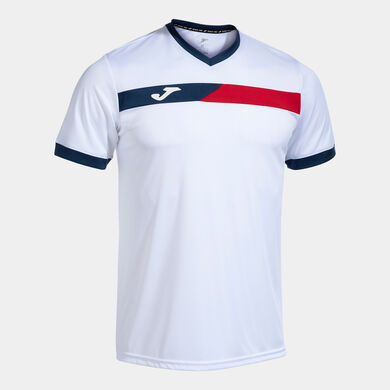 Camiseta manga corta hombre Court blanco rojo marino