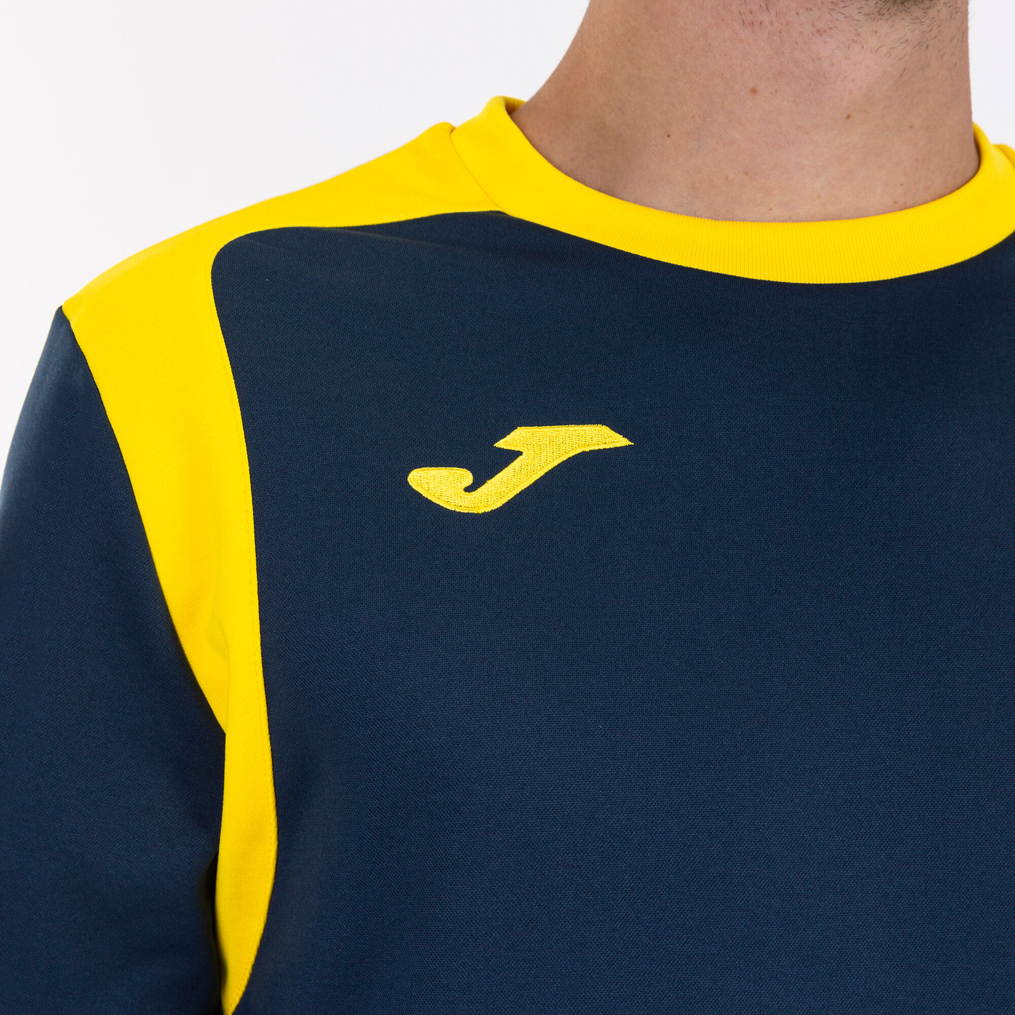 Navy and yellow sweatshirt outlet