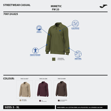 Polo manica lunga unisex Mimetic marrone