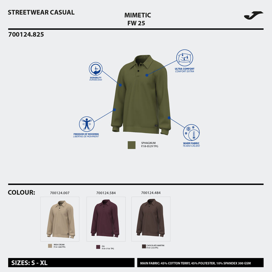 POLO MANGA LARGA MIMETIC