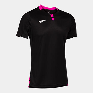Camiseta manga corta hombre Ranking negro rosa flúor