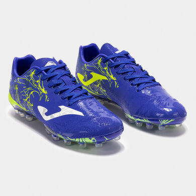 Botas fútbol Supercopa 24 césped artificial AG royal amarillo flúor