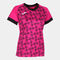 Camiseta manga corta mujer Supernova III rosa flúor negro