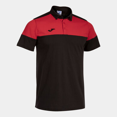 Polo manga corta hombre Crew V negro rojo