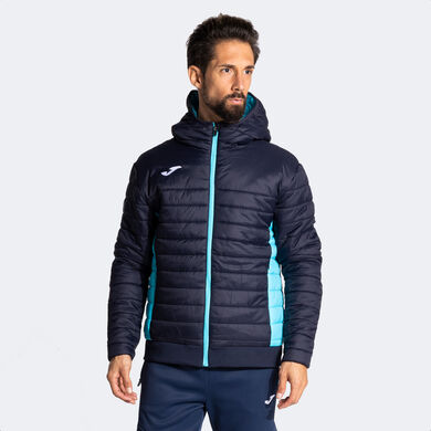 Anorak man Urban V navy blue fluorescent turquoise