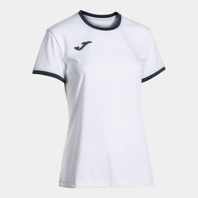 Shirt short sleeve woman COMBI PREMIUM white navy blue