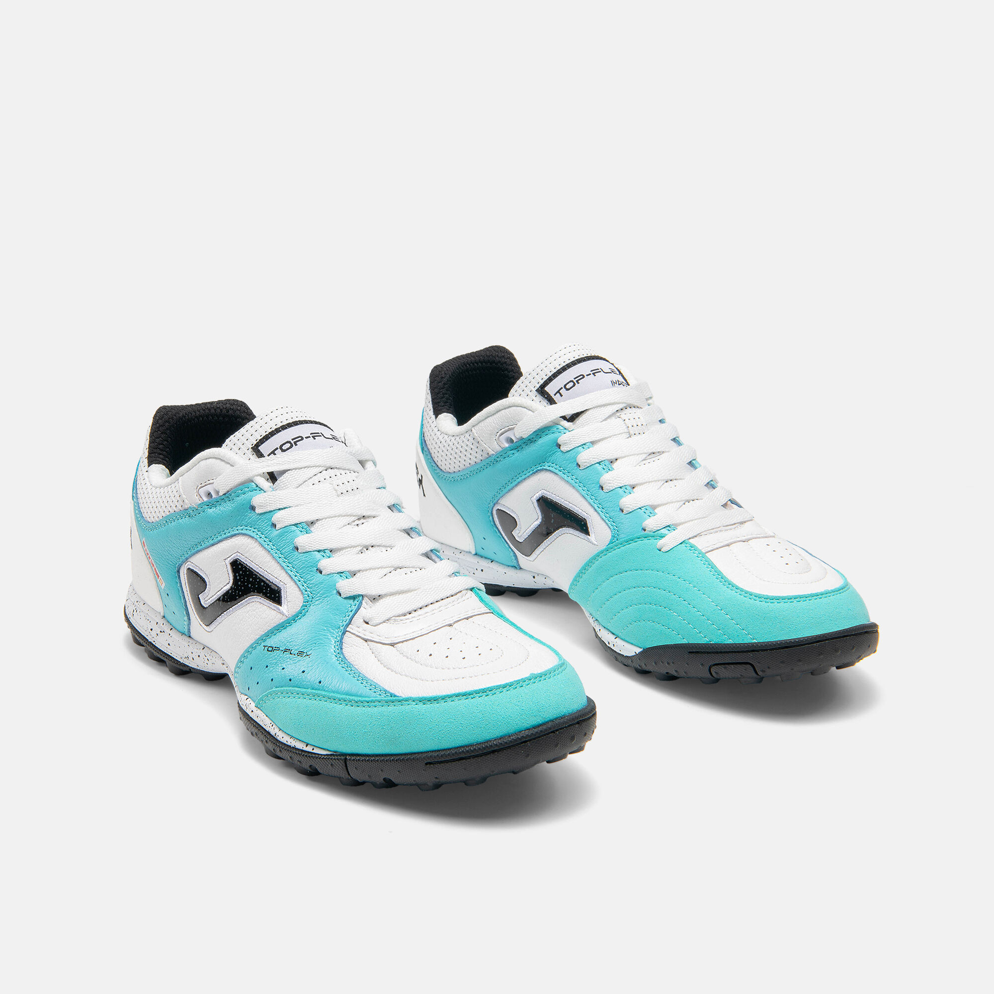 Football boots Top Flex 26 turf fluorescent turquoise white | JOMA®