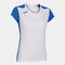 T-shirt maniche corte donna Record II bianco blu royal