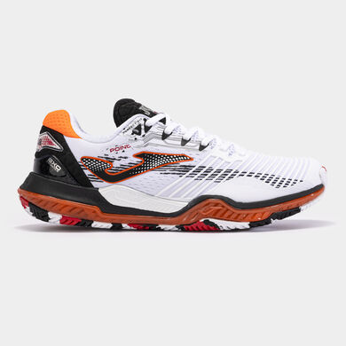 Scarpe Point Men 23 superficie dura uomo bianco nero arancione