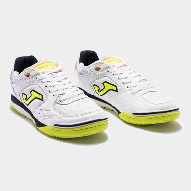 Pantofi sport fotbal în sală Top Flex Rebound 23 indoor alb verde lamâie