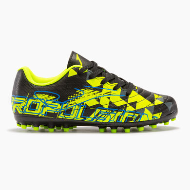 Ghete fotbal Propulsion Jr 23 gazon artificial AG junior negru galben fosforescent