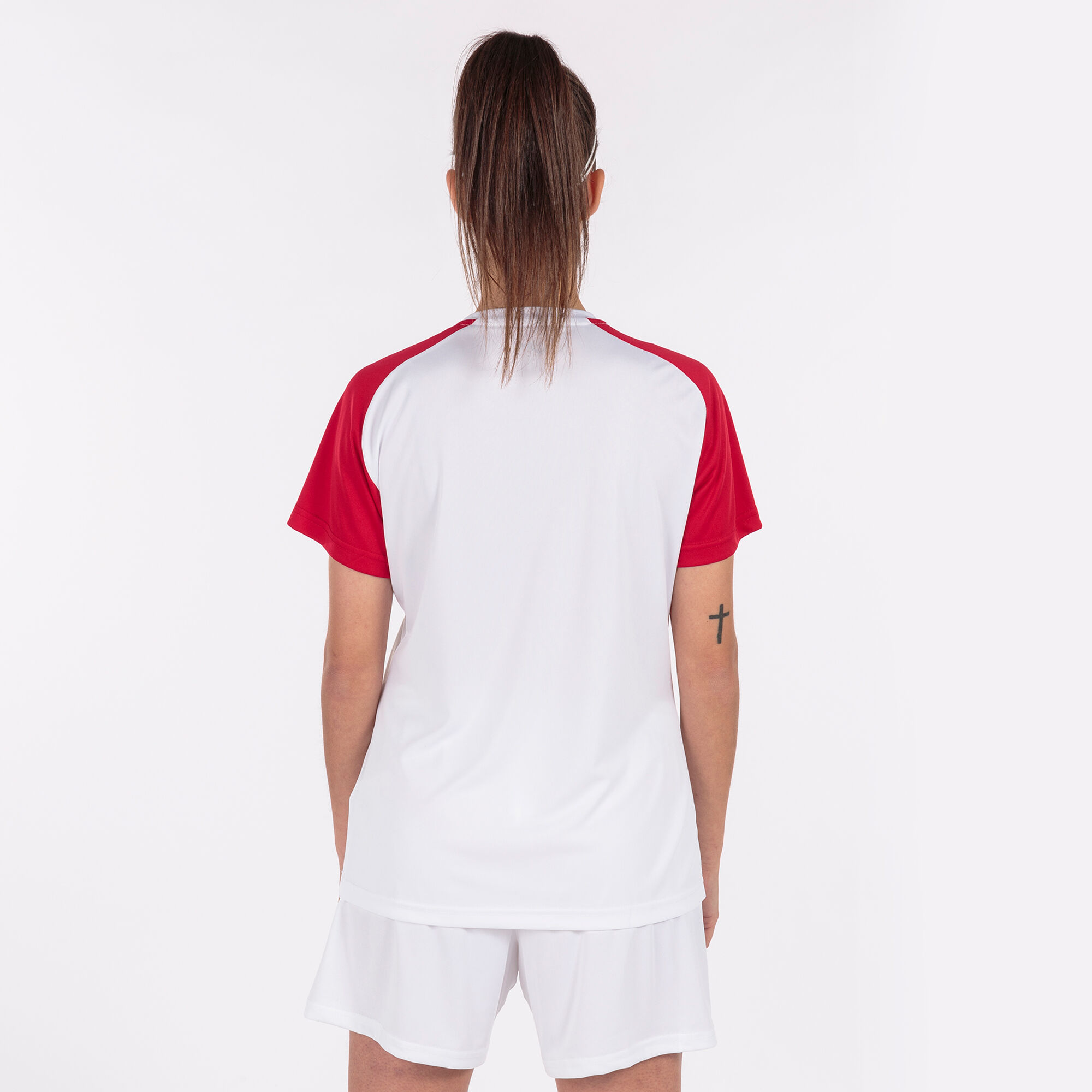 Camiseta manga corta mujer Academy IV blanco rojo
