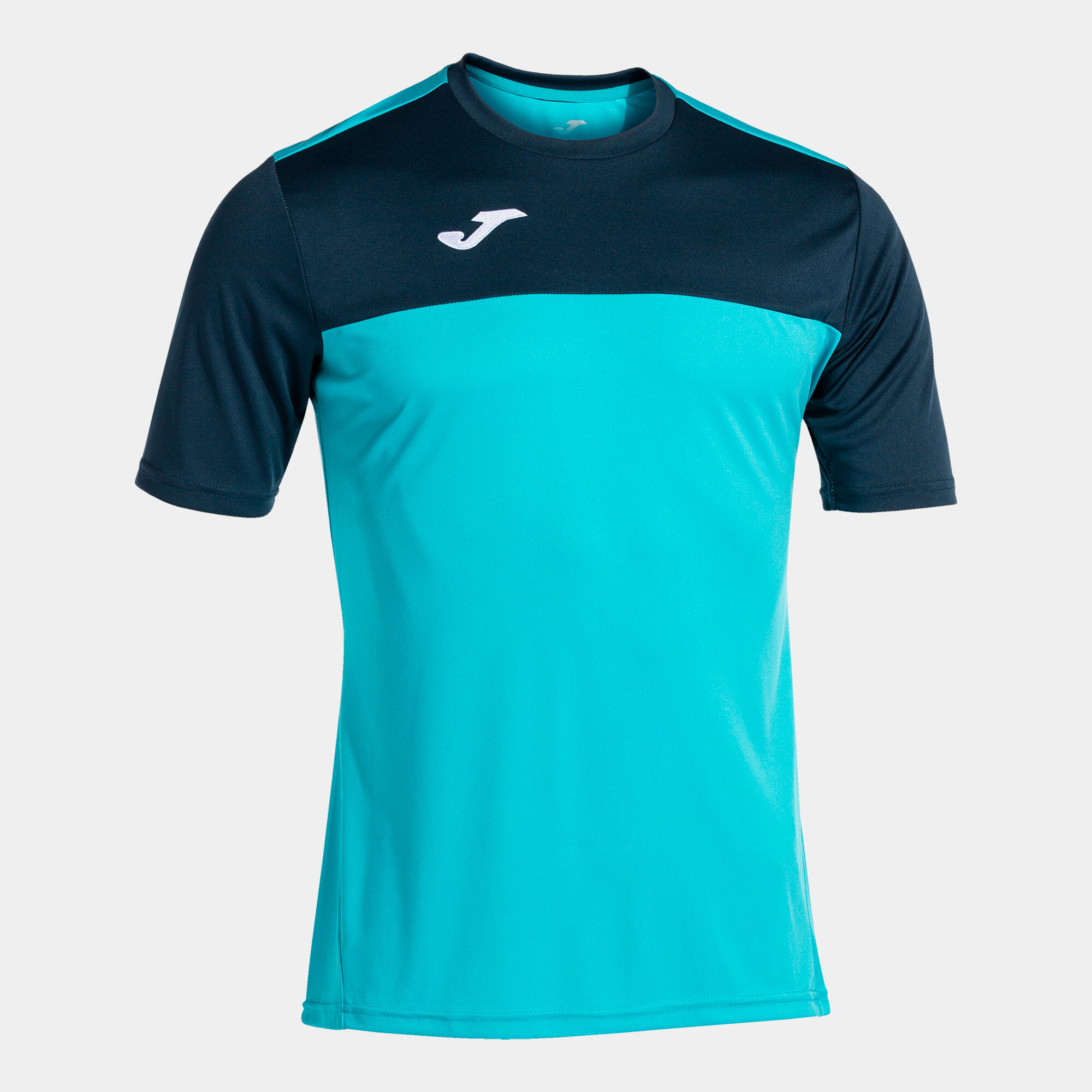 Shirt short sleeve man Winner fluorescent turquoise navy blue