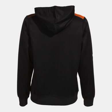 Chaqueta con capucha mujer Eco Supernova negro naranja