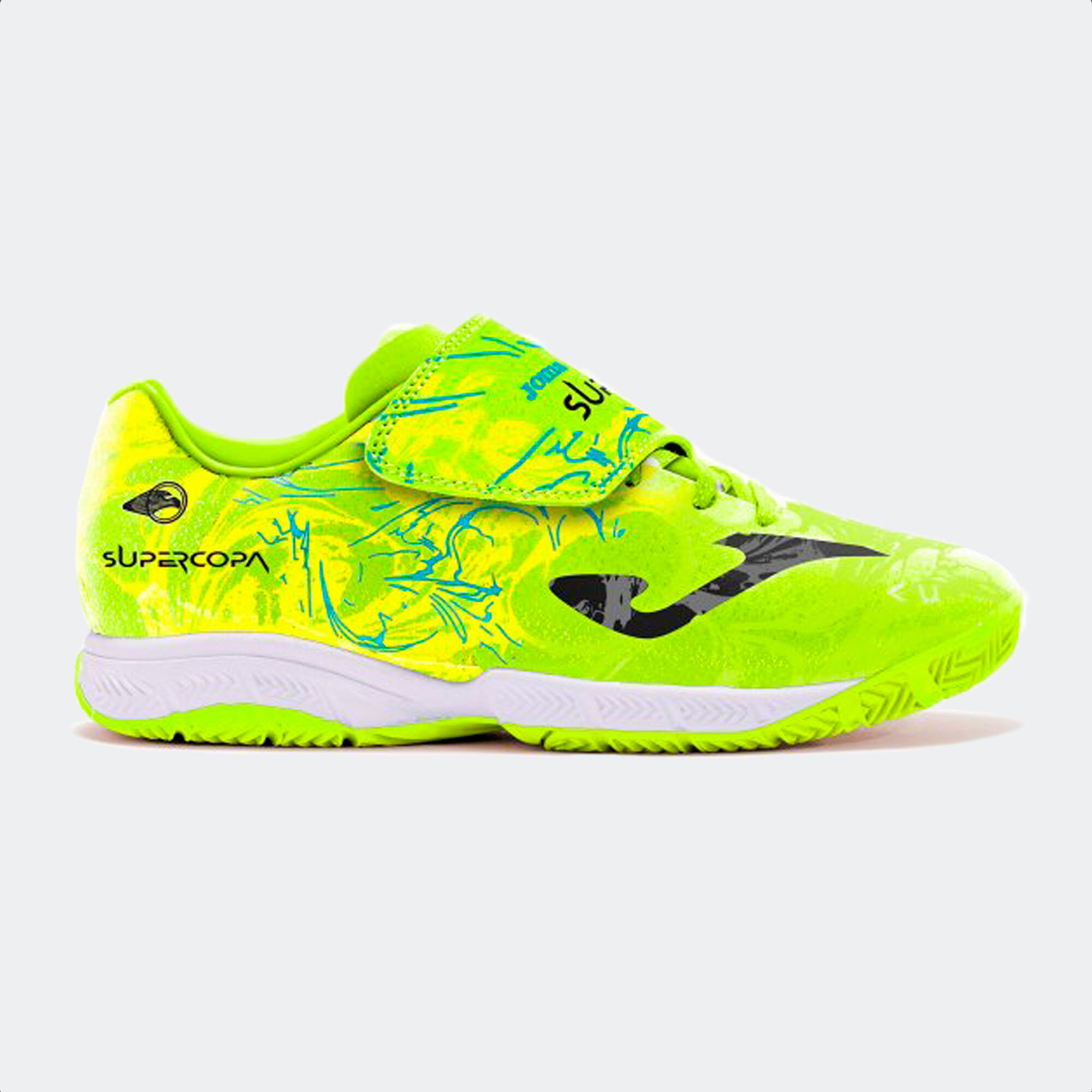 Scarpe calcio a 5 Super Copa Jr 24 indoor junior giallo fluorescente JOMA