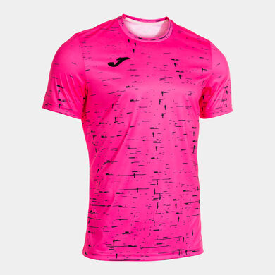 Shirt short sleeve man Pro team fluorescent pink black