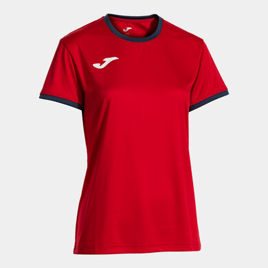Shirt short sleeve woman COMBI PREMIUM red navy blue