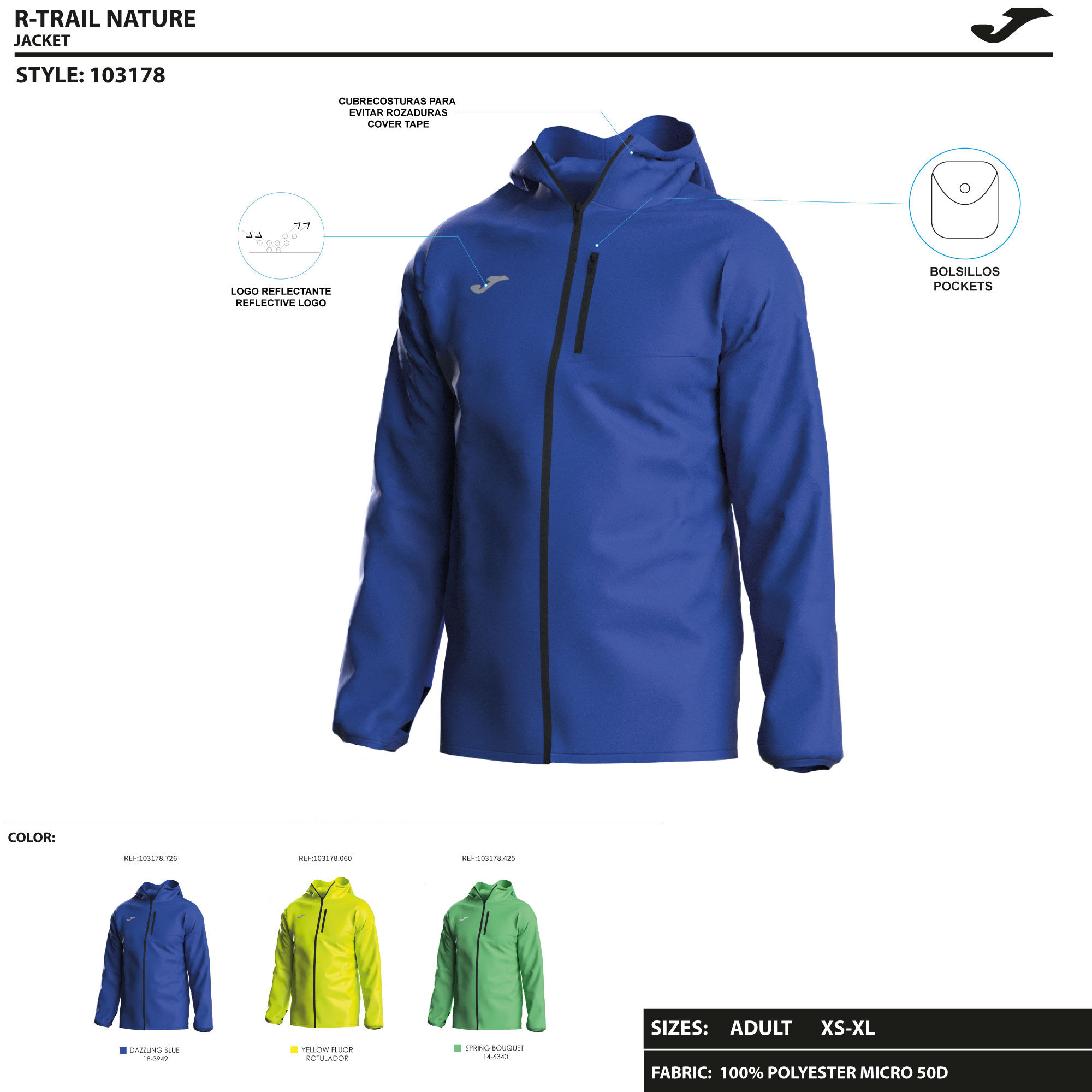 Windbreaker man R Trail Nature royal blue