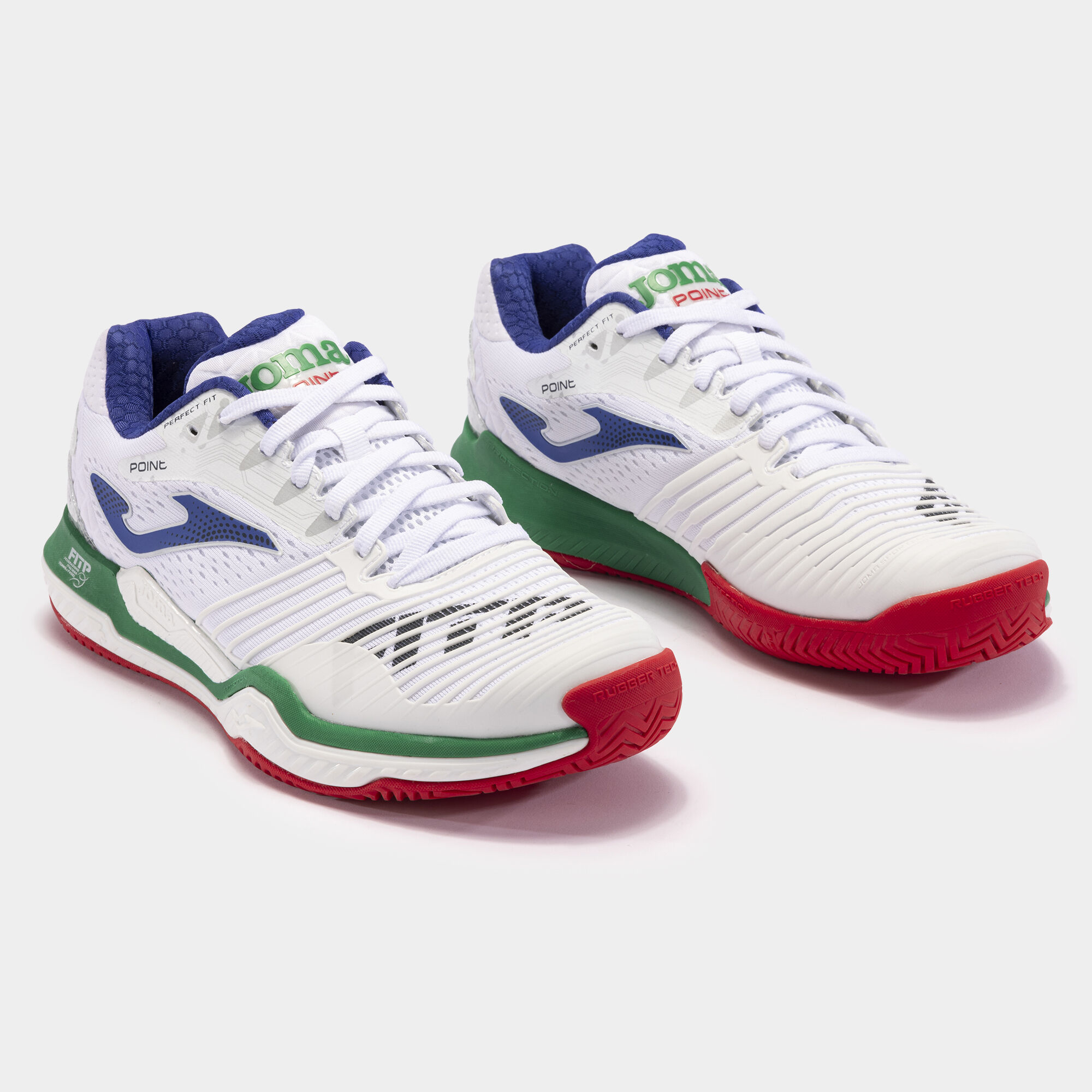 Shoes Point 24 Italian Tennis And Padel Federation clay unisex white blue