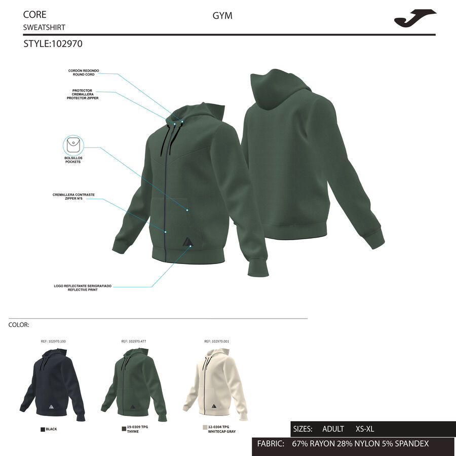 CHAQUETA CON CAPUCHA INDOOR GYM