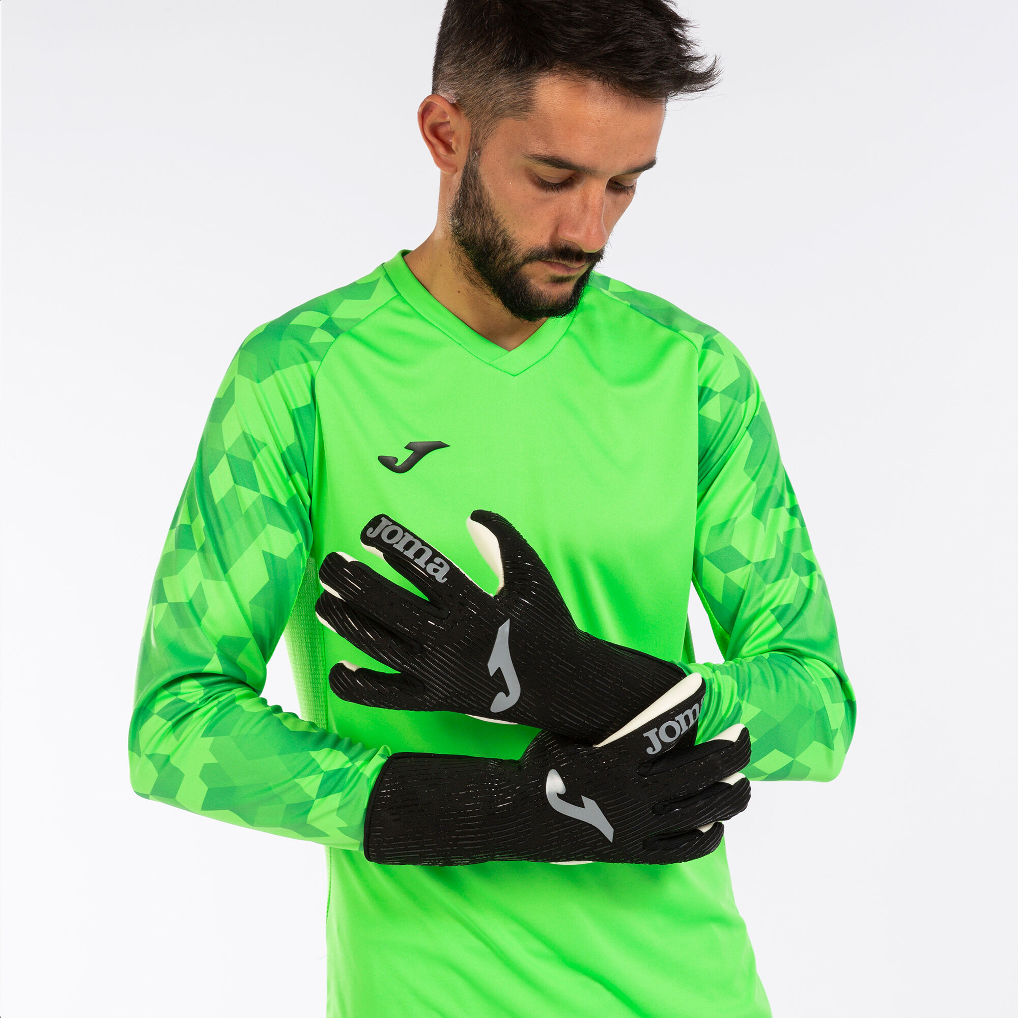 Football goalkeeper gloves Gk Panther black white