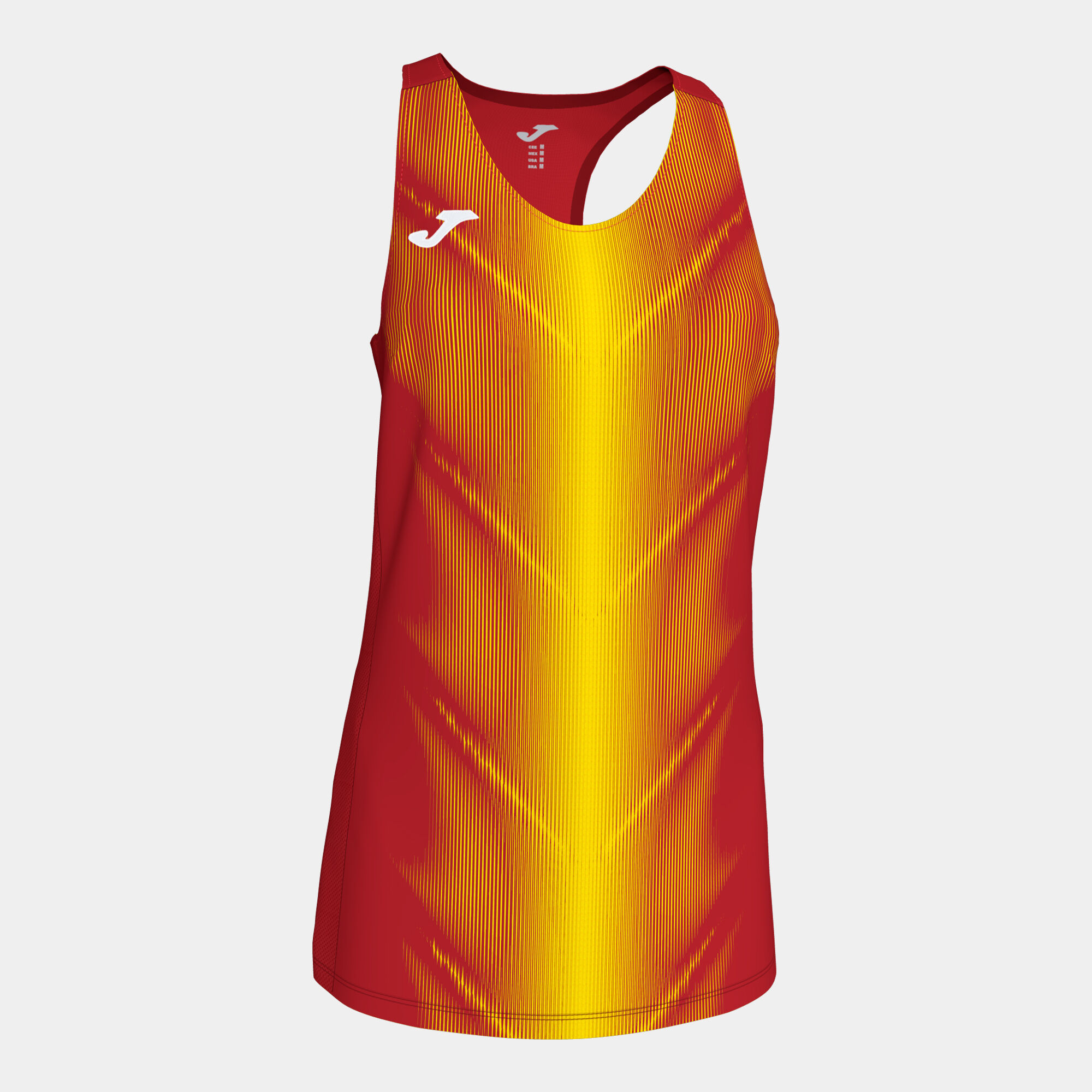 Schulterriemen-shirt frau Olimpia rot gelb