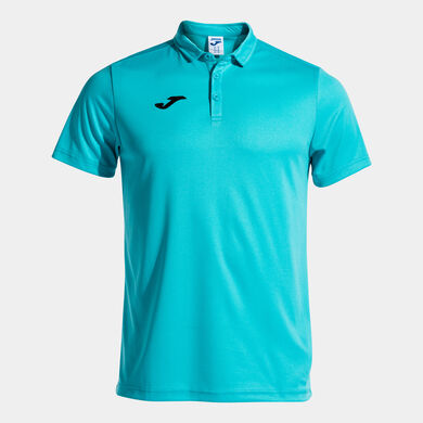 Polo shirt short-sleeve man Hobby fluorescent turquoise