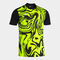 Camiseta manga corta hombre Lion II negro amarillo flúor