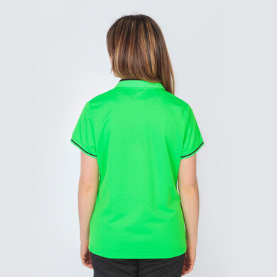 Kurzarm-poloshirt frau Championship VI neongrün schwarz