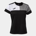CAMISETA MANGA CORTA MUJER CREW V NEGRO GRIS BLANCO