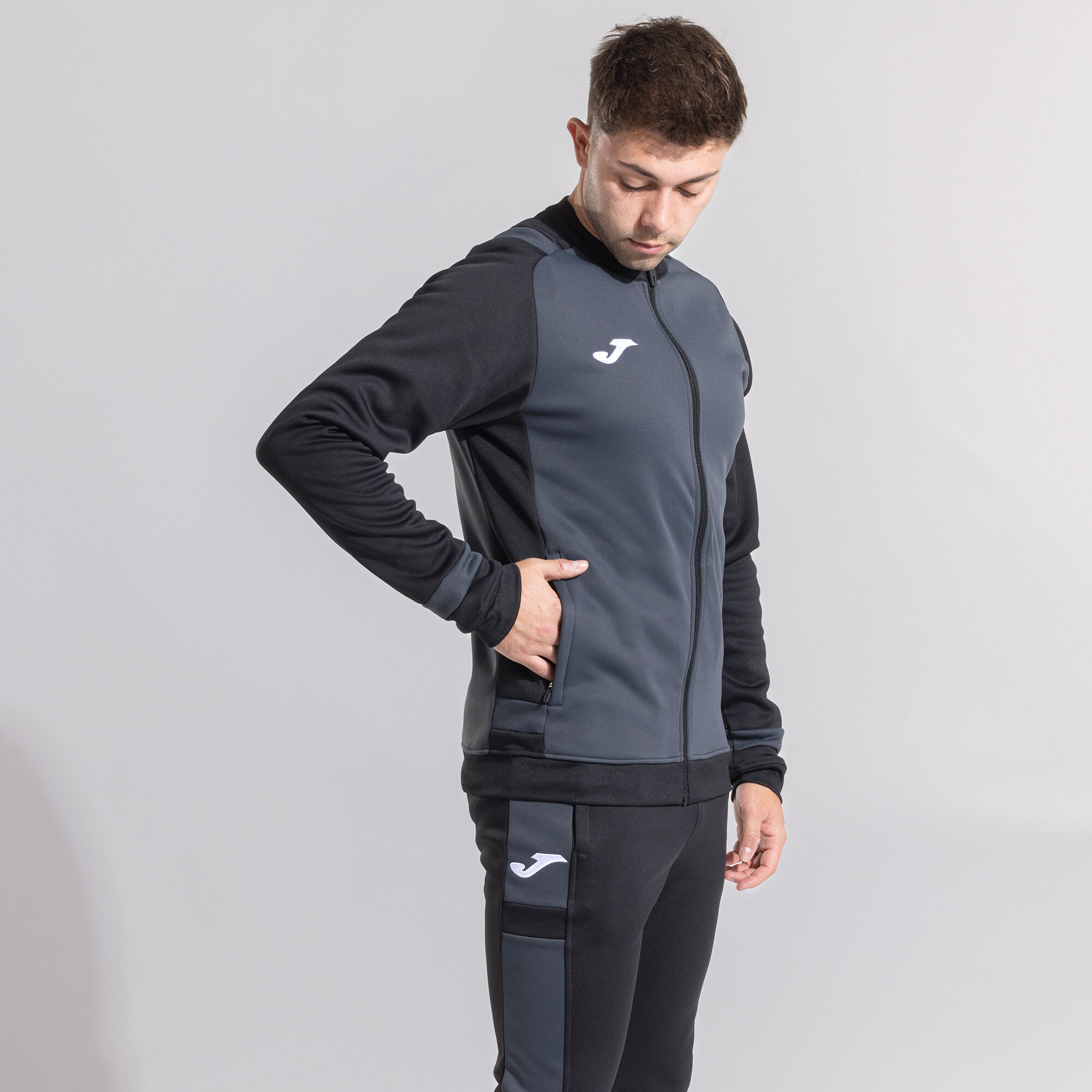 Tracksuit man Lider dark gray black | JOMA®