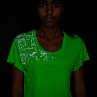 Maglia a manica corta donna Elite VIII verde fluorescente