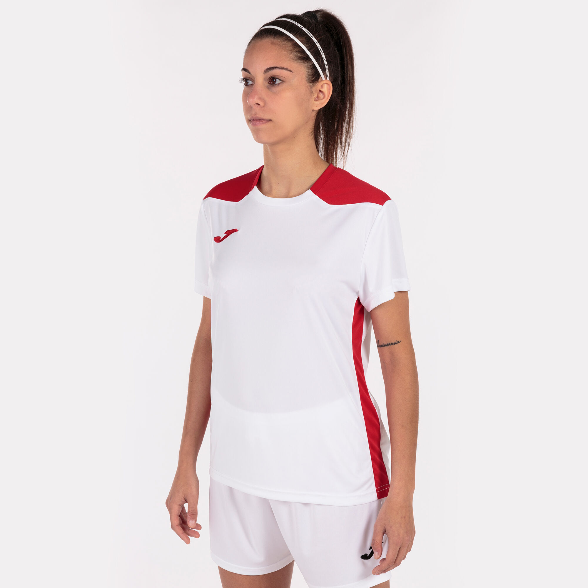 Koszulka z krótkim rękawem kobiety Championship VI bialy czerwony