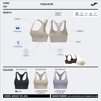 Top donna Indoor gym nero