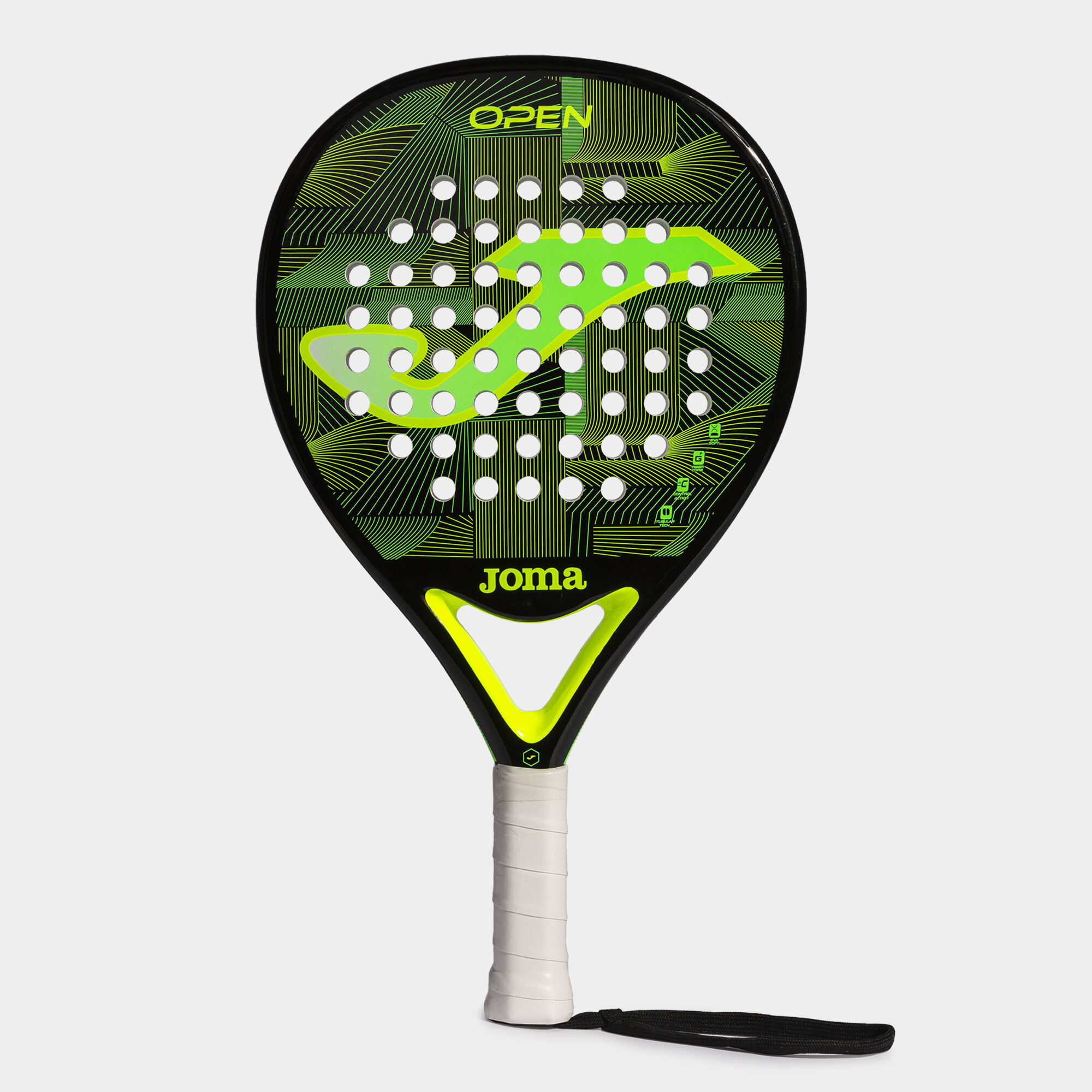 Padel racket Open black fluorescent green