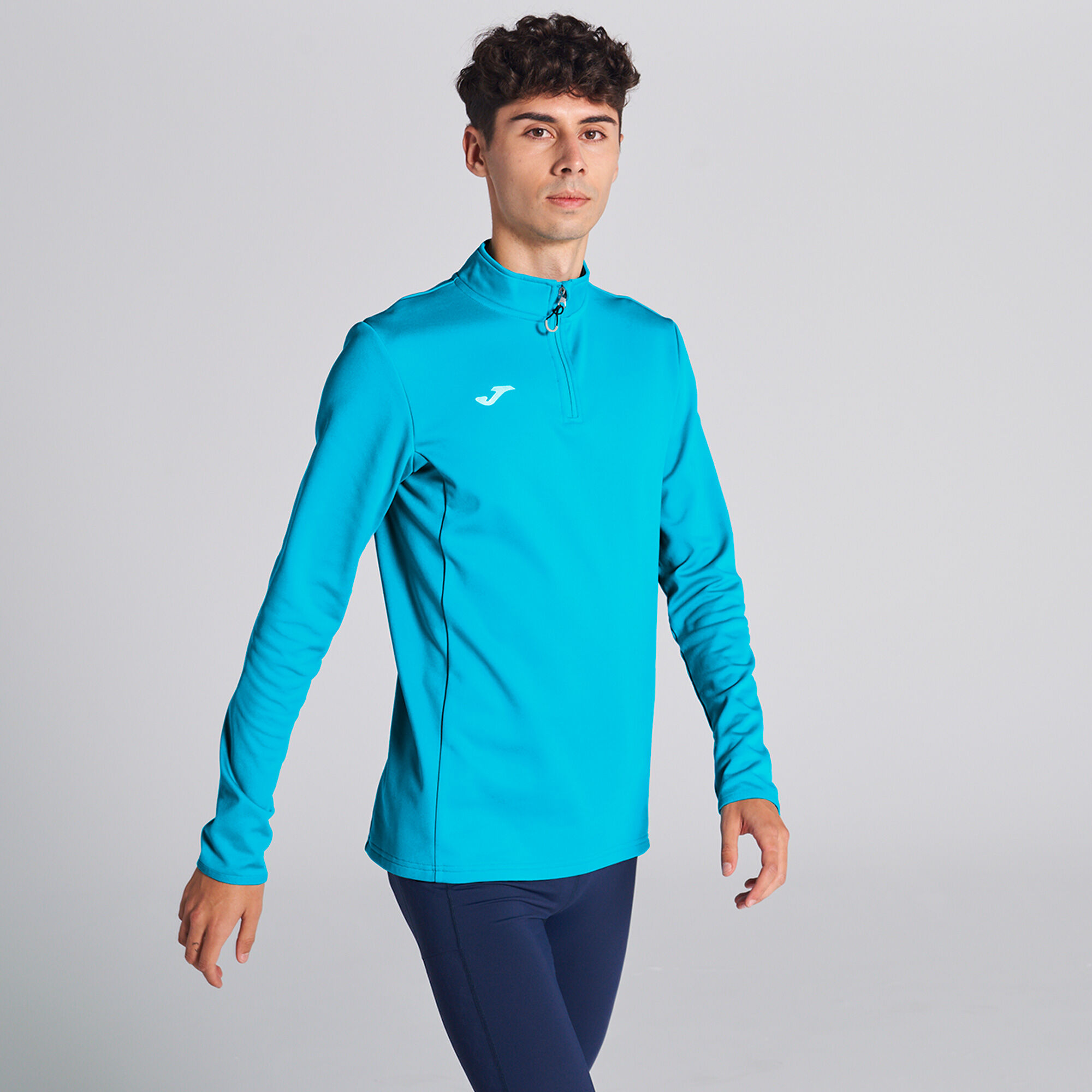 Bluza mężczyźni Running Night fluorescencyjny turkusowy