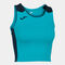 Tank-top woman Record II fluorescent turquoise navy blue