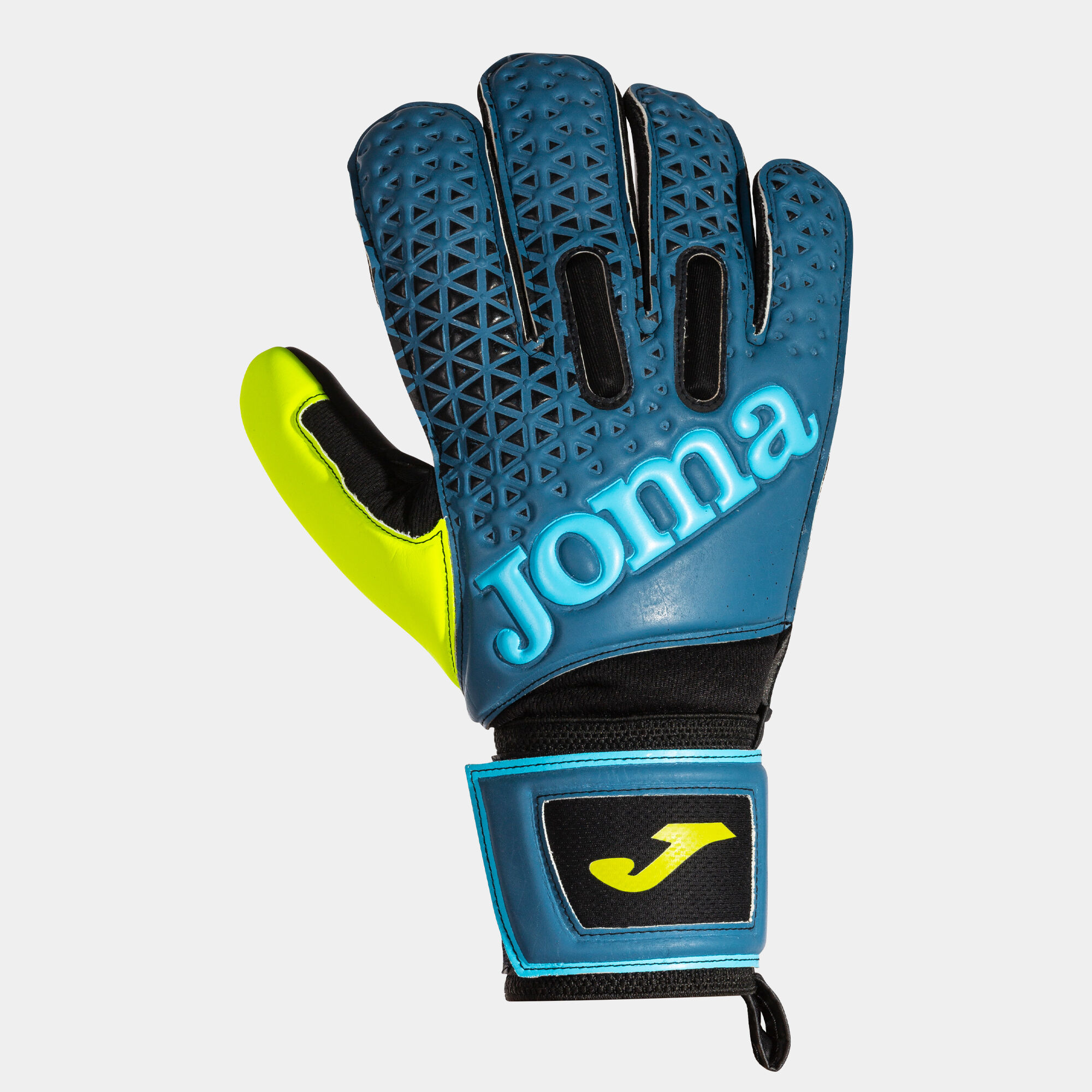 Luvas de guarda-redes futebol Premier azul preto amarelo fluorescente