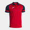 Polo z krótkim rękawkiem mężczyźni Lider czerwony granatowy