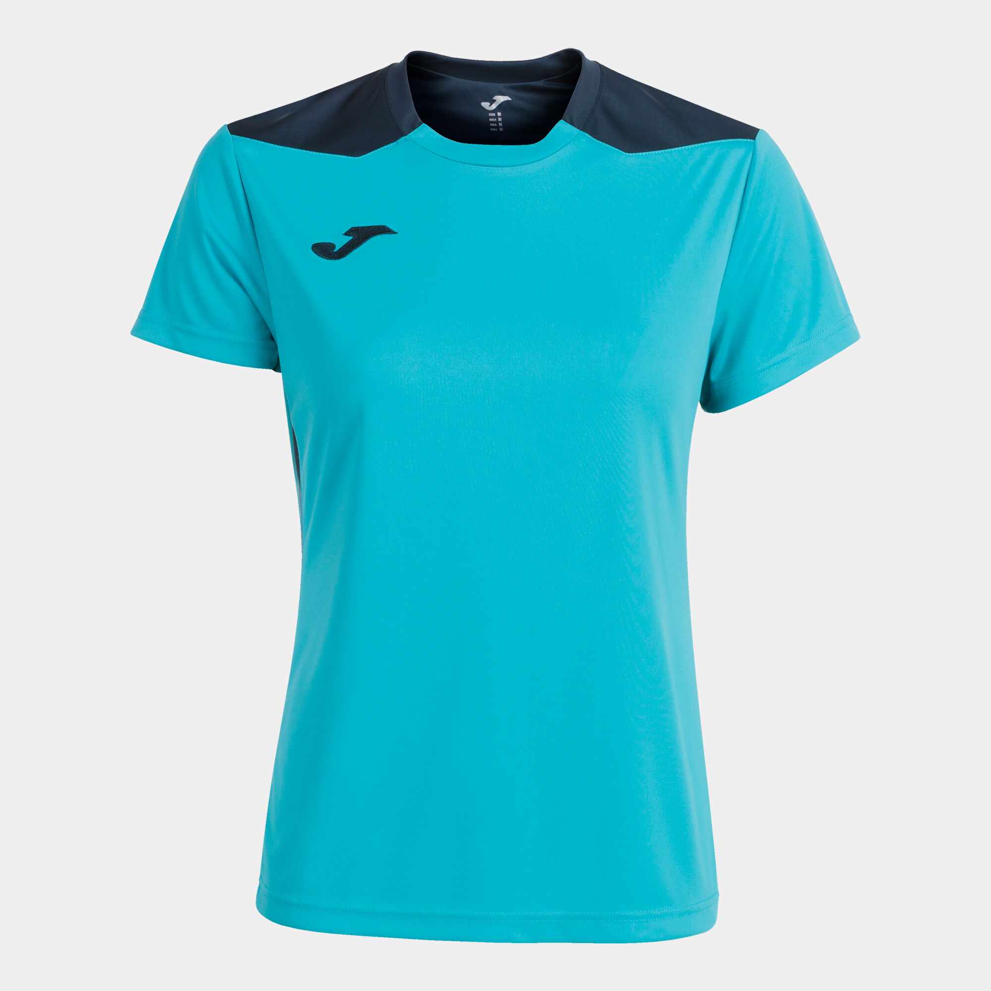 Shirt short sleeve woman Championship VI fluorescent turquoise navy blue