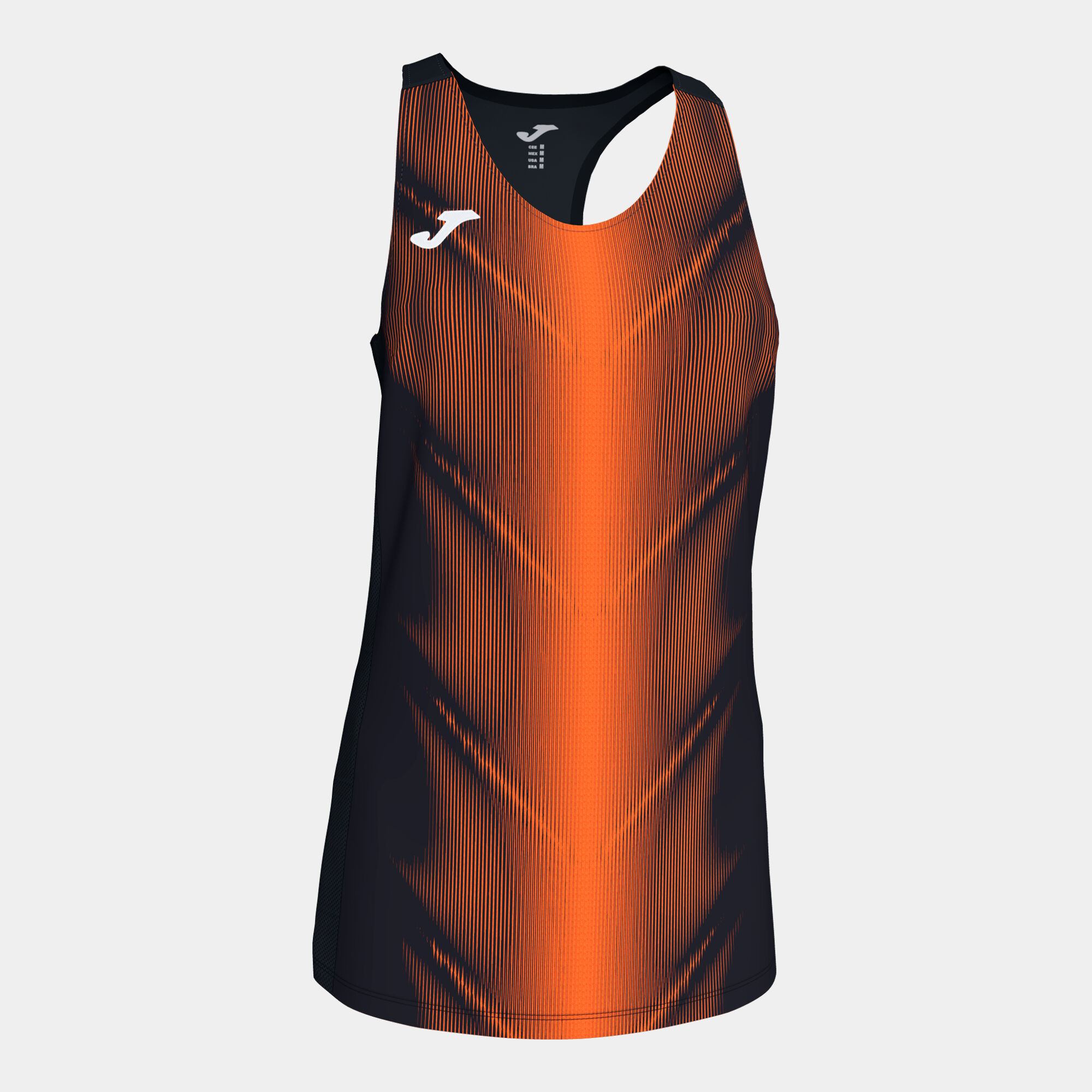 Schulterriemen-shirt frau Olimpia schwarz orange