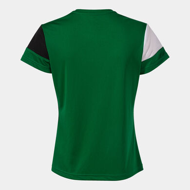 Tricou cu mânecă scurtă damă Crew V verde negru alb