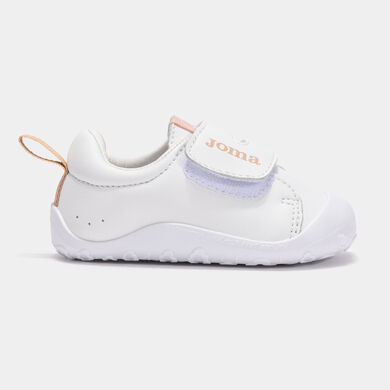 Pantofi sport casual Teddy Baby 25 Barefoot junior alb roz