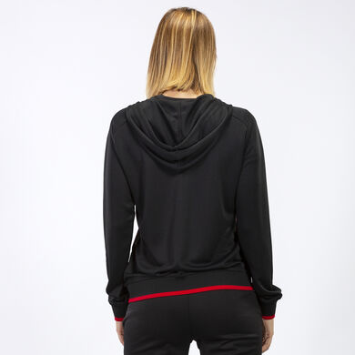 Giacca con cappuccio donna Supernova nero rosso