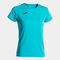 Camiseta manga corta mujer Combi turquesa fl&uacute;or